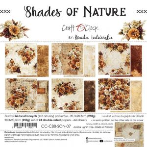 Дизайнерски хартии "Shades of Nature", 20см, Craft o'Clock