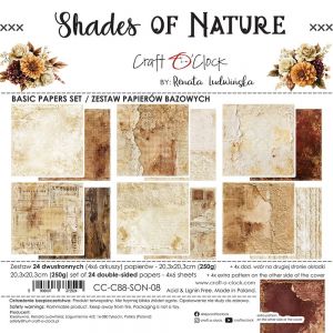 Дизайнерски фонови хартии "Shades of Nature", 20см, Craft o'Clock