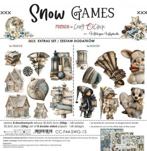 Дизайнерски елементи за изрязване "Snow Games-Mix", Craft o'Clock