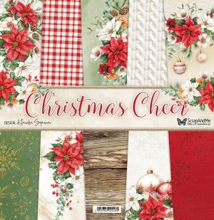 Дизайнерски хартии "Christmas Cheer", 30см, 5л., ScrapAndMe