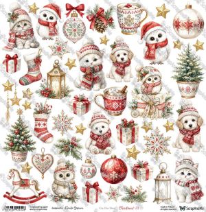 Дизайнерски лист с елементи за изрязване "Christmas Cheer-Christmas 31", ScrapAndMe