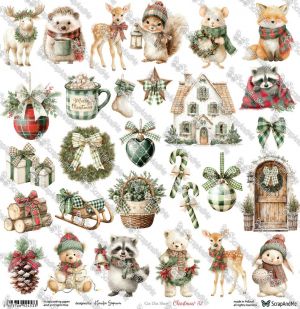Дизайнерски лист с елементи за изрязване "Christmas Cheer-Christmas 32", ScrapAndMe