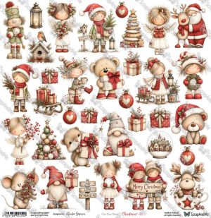 Дизайнерски лист с елементи за изрязване "Christmas Cheer-Christmas 33", ScrapAndMe
