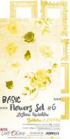 Дизайнерски елементи за изрязване "Basic Flowers Set 6-Yellow", Craft o'Clock