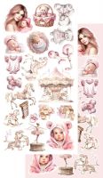 Дизайнерски елементи за изрязване "My Little Baby Girl", Alchemy of Art