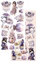 Дизайнерски елементи за изрязване "In Purple Color", Alchemy of Art
