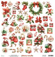 Дизайнерски хартии "Holly Jolly", 30см, Mintay Papers