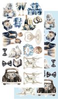 Дизайнерски елементи за изрязване "In Shades of Blue", Alchemy of Art