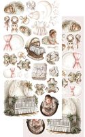 Дизайнерски елементи за изрязване "The Baby-Girl", 6л., Alchemy of Art