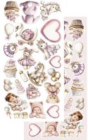 Дизайнерски елементи за изрязване "The Baby-Girl", 12л., Alchemy of Art