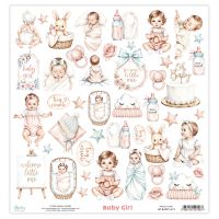 Дизайнерски лист с елементи за изрязване "Baby Girl", Mintay Papers
