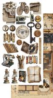 Дизайнерски елементи за изрязване "Junk Journal In Silence", 12л., Alchemy of Art