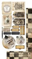 Дизайнерски елементи за изрязване "Junk Journal In Silence", 12л., Alchemy of Art