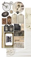 Дизайнерски елементи за изрязване "Junk Journal In Silence", 12л., Alchemy of Art