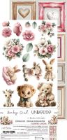 Дизайнерски елементи за изрязване "Baby Girl Universe-Flowers and more", Craft o'Clock
