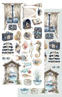 Дизайнерски елементи за изрязване "Ocean Blue", 6л., Alchemy of Art