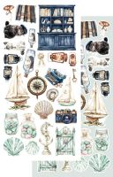 Дизайнерски елементи за изрязване "Ocean Blue", 12л., Alchemy of Art