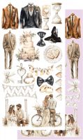 Дизайнерски елементи за изрязване "Romantic Boho", 12л., Alchemy of Art