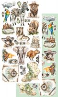 Дизайнерски елементи за изрязване "Wild Adventures", 6л., Alchemy of Art