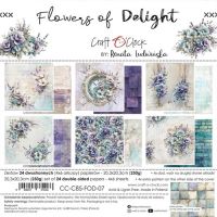 Дизайнерски хартии "Flowers of Delight", 20см, Craft o'Clock