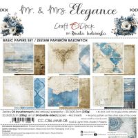 Дизайнерски фонови хартии "Mr & Mrs Elegance", 20см, Craft o'Clock