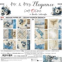 Дизайнерски и фонови хартии "Mr & Mrs Elegance Mix", 20см, Craft o'Clock