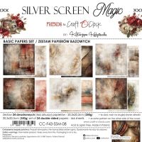 Дизайнерски фонови хартии "Silver Screen Magic", 20см, Craft o'Clock