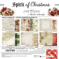 Дизайнерски фонови хартии "Spirit of Christmas", 20см, Craft o'Clock