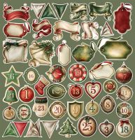Дизайнерски елементи за изрязване "Spirit of Christmas-Mix", Craft o'Clock