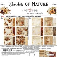 Дизайнерски и фонови хартии "Shades of Nature Mix", 20см, Craft o'Clock