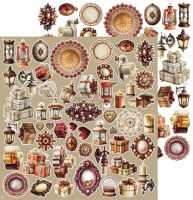 Дизайнерски елементи за изрязване "Shades of Nature-Mix", Craft o'Clock