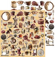 Дизайнерски елементи за изрязване "Shades of Nature-Mix", Craft o'Clock