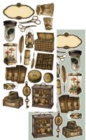 Дизайнерски елементи за изрязване "Vintage Botanical", 6л., Alchemy of Art