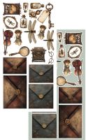 Дизайнерски елементи за изрязване "Vintage Botanical", 6л., Alchemy of Art