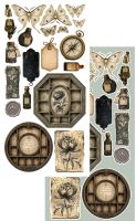 Дизайнерски елементи за изрязване "Vintage Botanical", 6л., Alchemy of Art